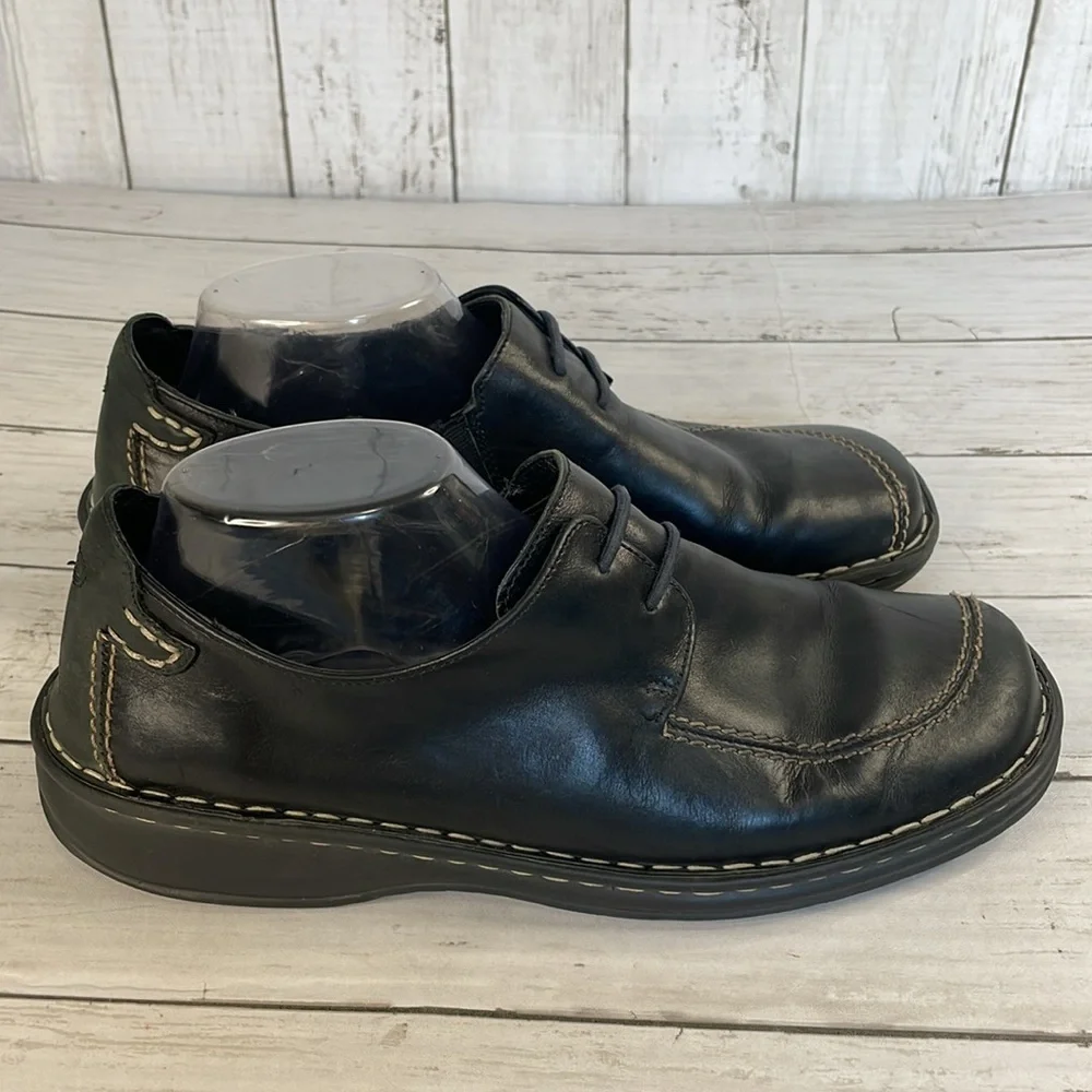 Josef Seibel Black Unisex Oxfords with Contrast Stitching